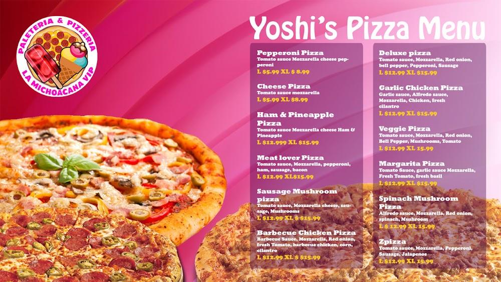 La Michoacana Vip & Yoshi's Pizza Menu image 1